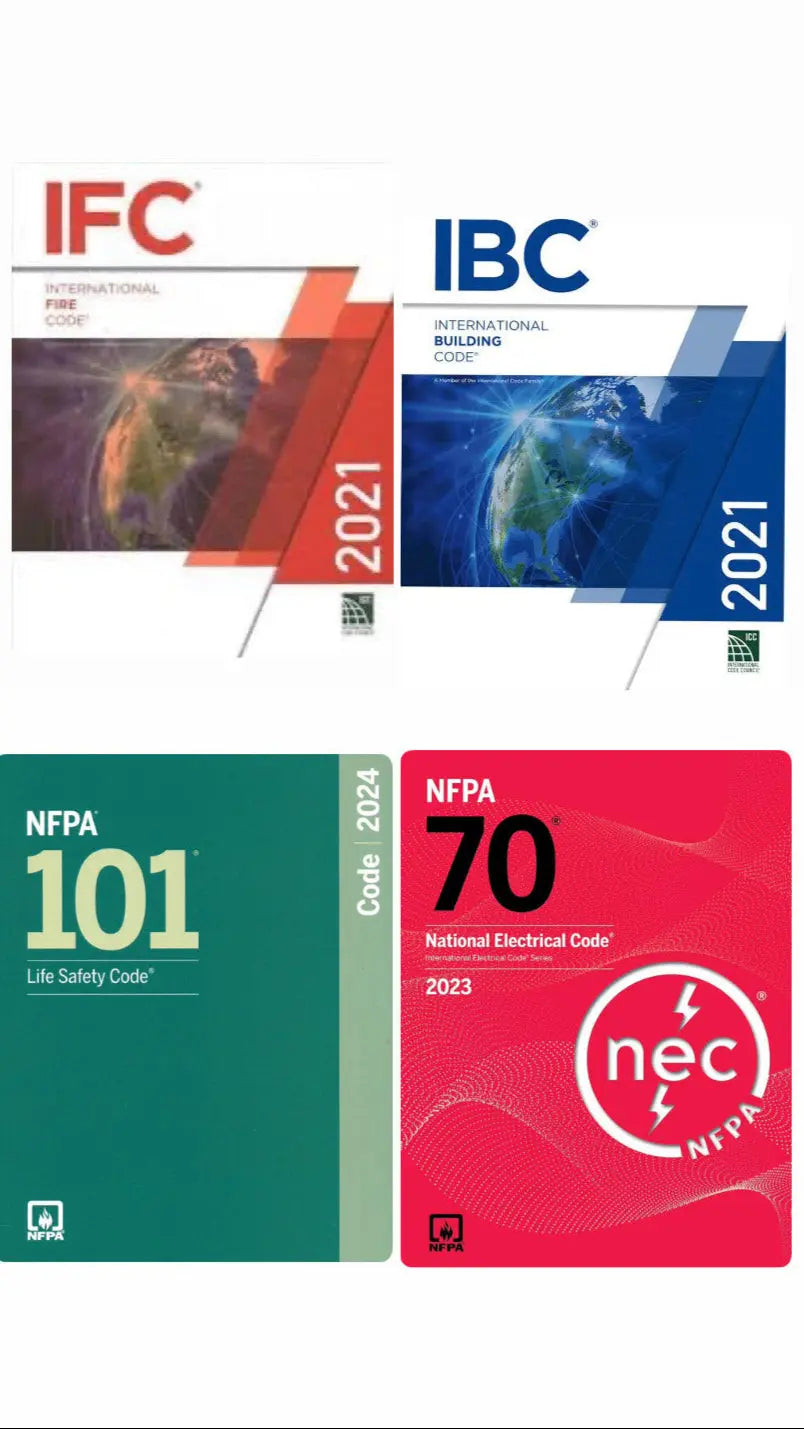 Building & Fire Code Essentials Bundle: IBC 2021, IFC 2021, NEC 2023 & NFPA 101 (2024) | 4-Book Set