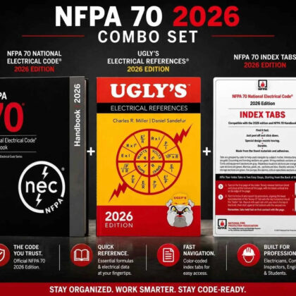 NEC 2026 Handbook + Ugly's Electrical References 2026 + Official Index Tabs | 3-Piece Hardcover Combo Set