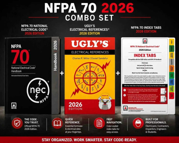 NEC 2026 Handbook + Ugly's Electrical References 2026 + Official Index Tabs | 3-Piece Hardcover Combo Set