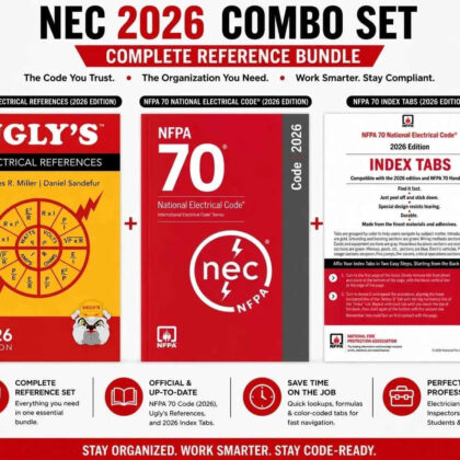 NEC 2026 Softcover Code Book + Ugly's Electrical References 2026 + Official Index Tabs | 3-Piece Combo Set
