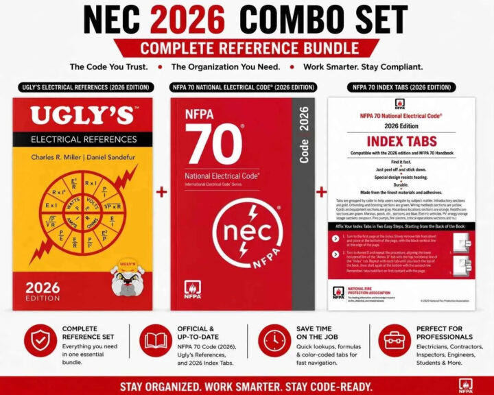 NEC 2026 Softcover Code Book + Ugly's Electrical References 2026 + Official Index Tabs | 3-Piece Combo Set